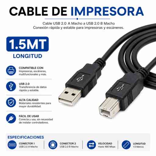 CABLE IMPRESORA 1.5M