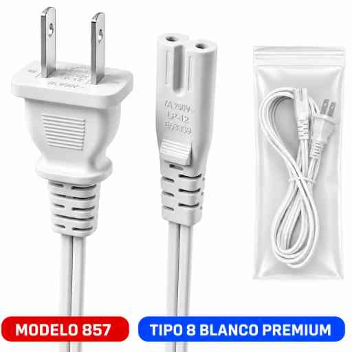 CABLE TIPO 8 BLANCO 2 LINEAS 1.5M