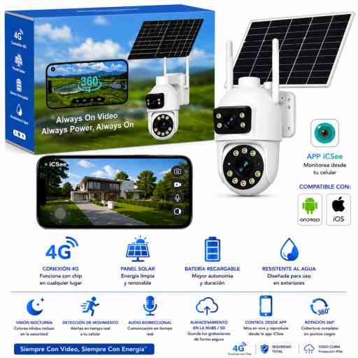 CAMARA IC-BT301X DOBLE LENTE CON PANEL SOLAR CHIP