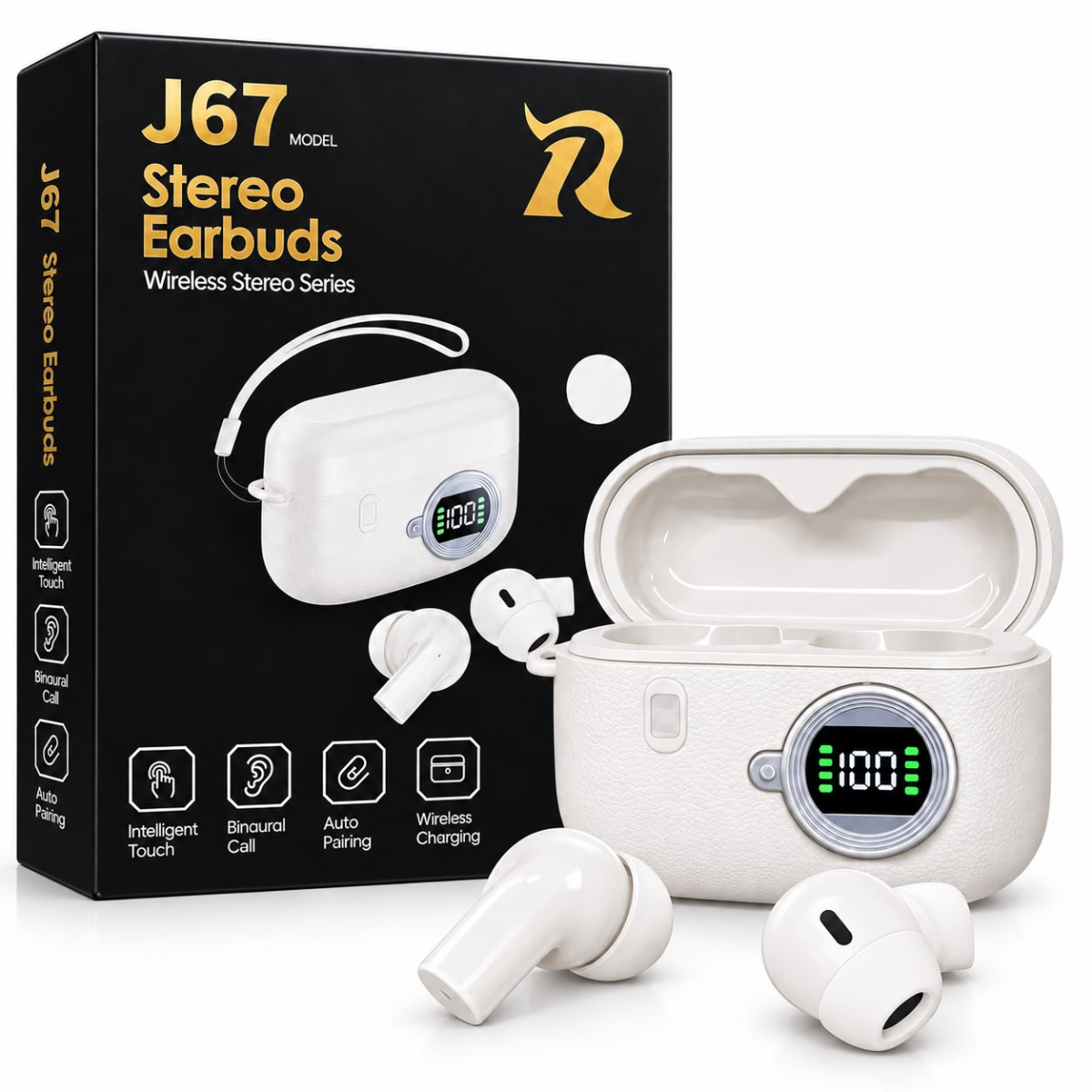 J67 AUDIFONO BLUETOOTH (BEIGE)