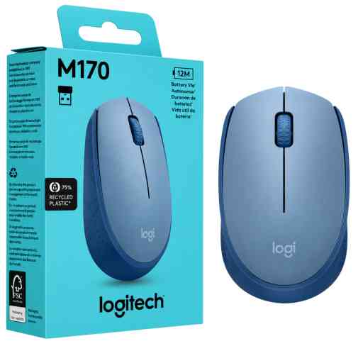 LOGITECH MOUSE M170 INALÁMBRICA (AZUL GRIS)