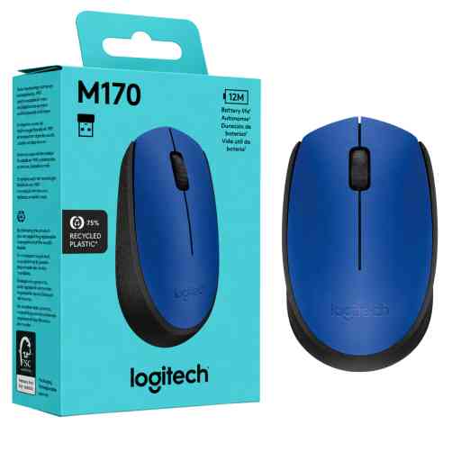 LOGITECH MOUSE M170 INALÁMBRICA (AZUL)