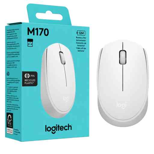 LOGITECH MOUSE M170 INALÁMBRICA (BLANCO)