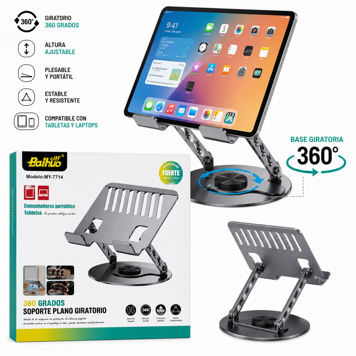 BAIHUO MY-7714 SOPORTE PARA LAPTOP Y TABLET