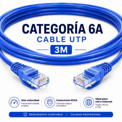 CABLE DE RED ETHERNET INTERNET UTP CAT 6 - 3M