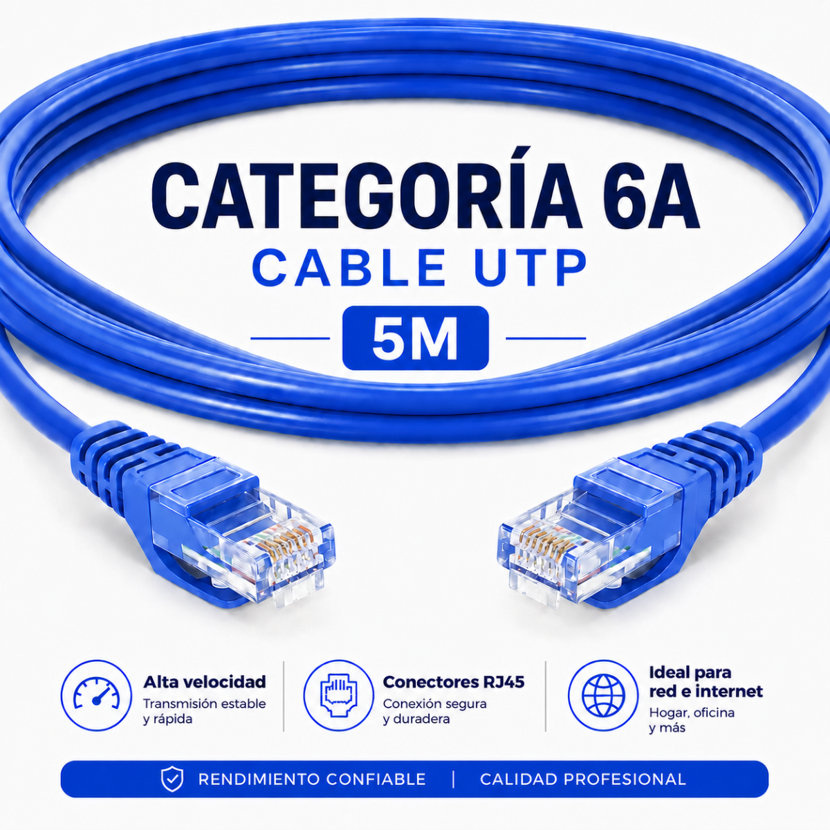 CABLE DE RED ETHERNET INTERNET UTP CAT 6 - 5M