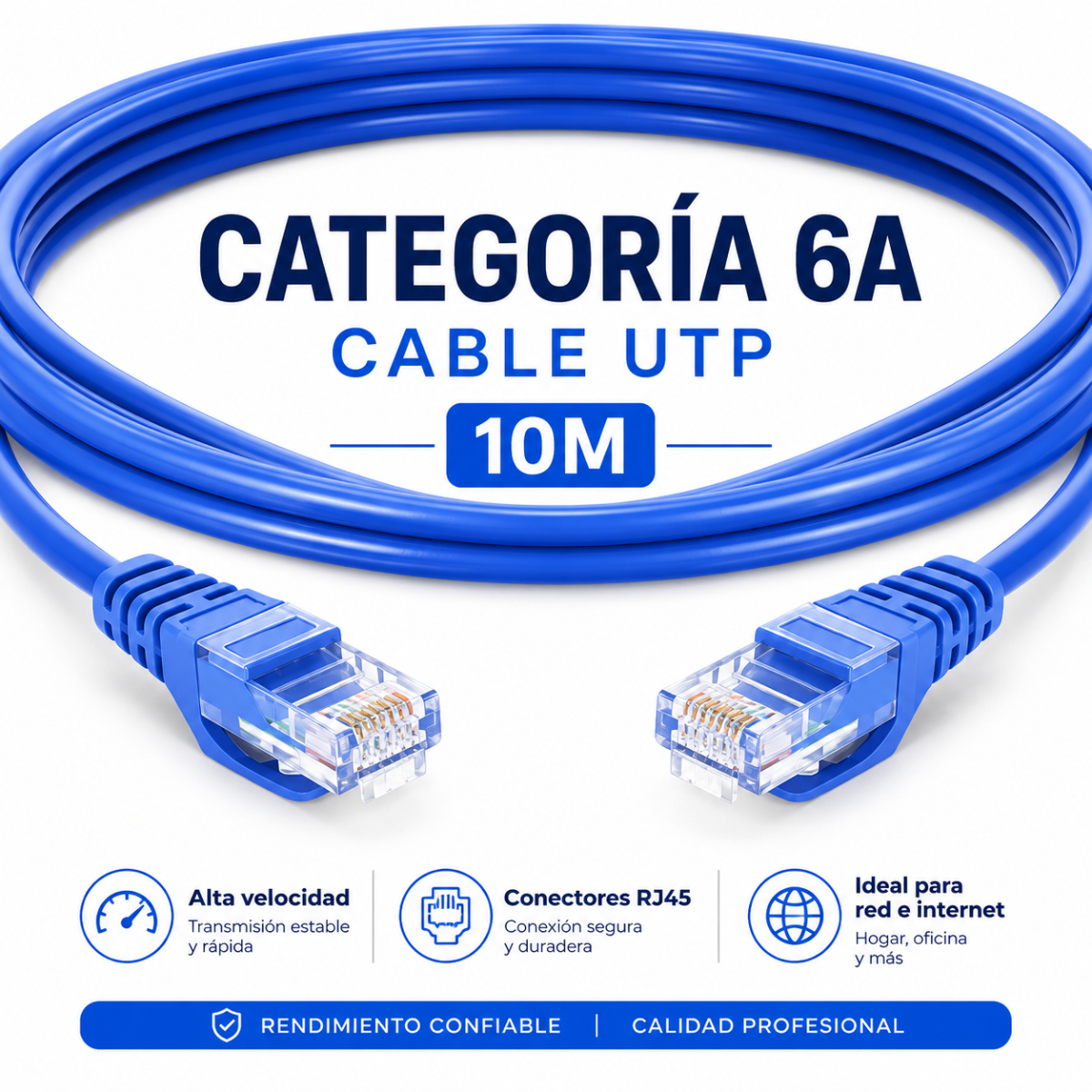 CABLE DE RED ETHERNET INTERNET UTP CAT 6 - 10M