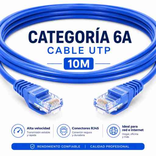 CABLE DE RED ETHERNET INTERNET UTP CAT 6 - 10M