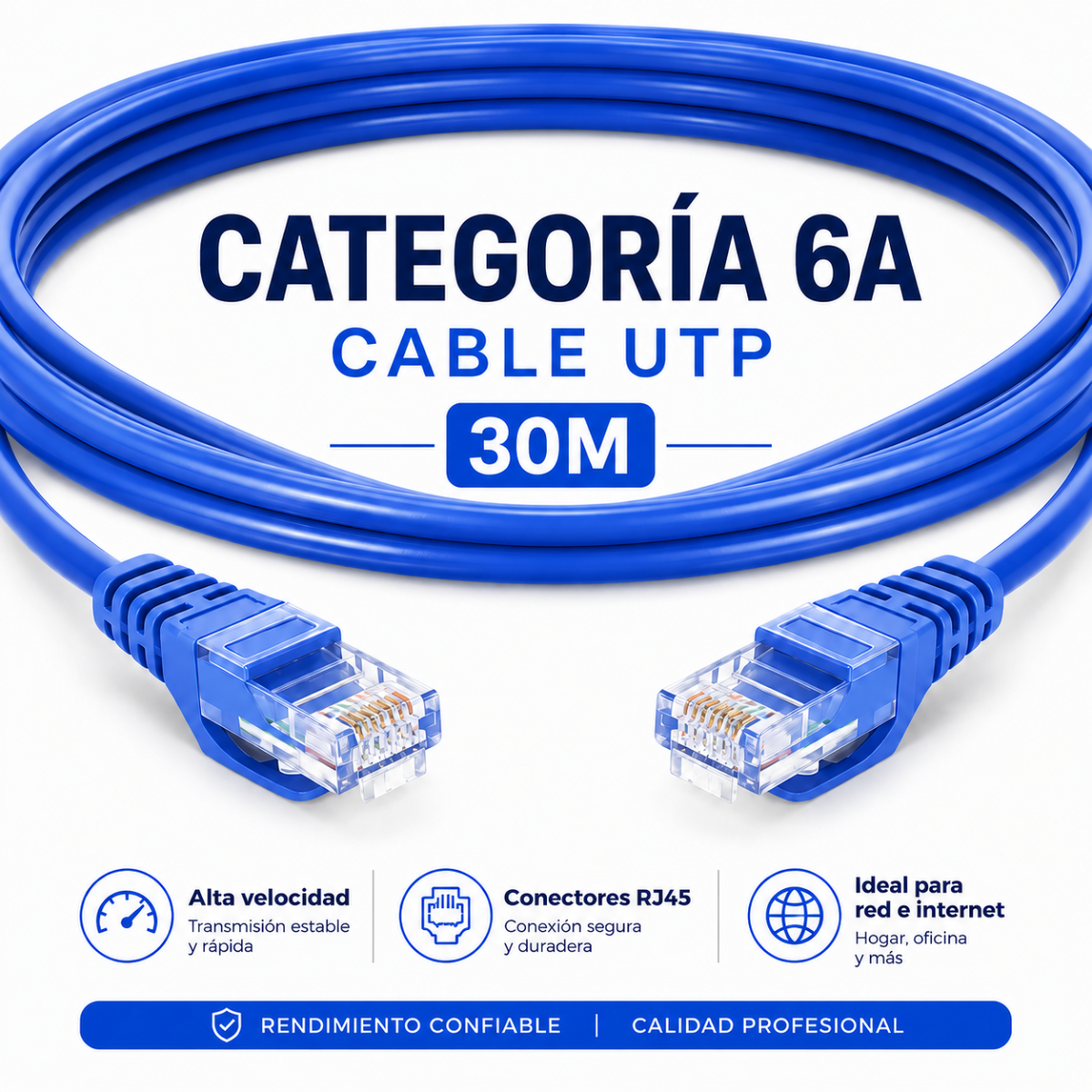 CABLE DE RED ETHERNET INTERNET UTP CAT 6 - 30M