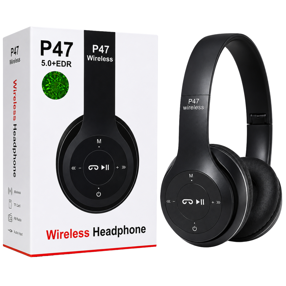 P47 AUDIFONO BLUETOOTH (NEGRO)