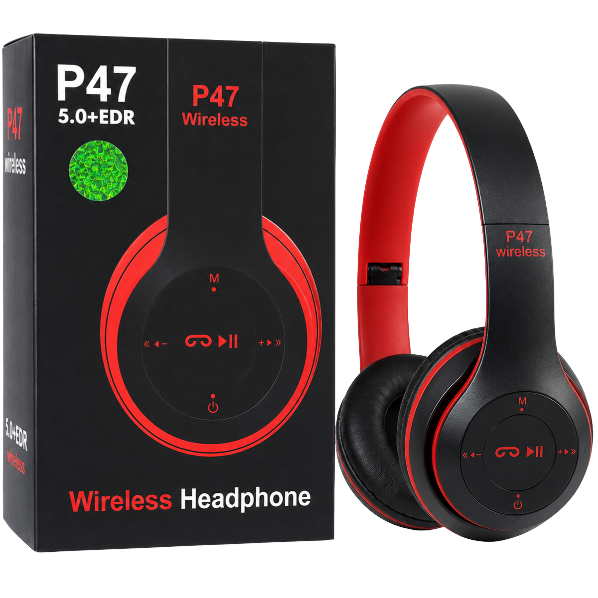 P47 AUDIFONO BLUETOOTH (ROJO)