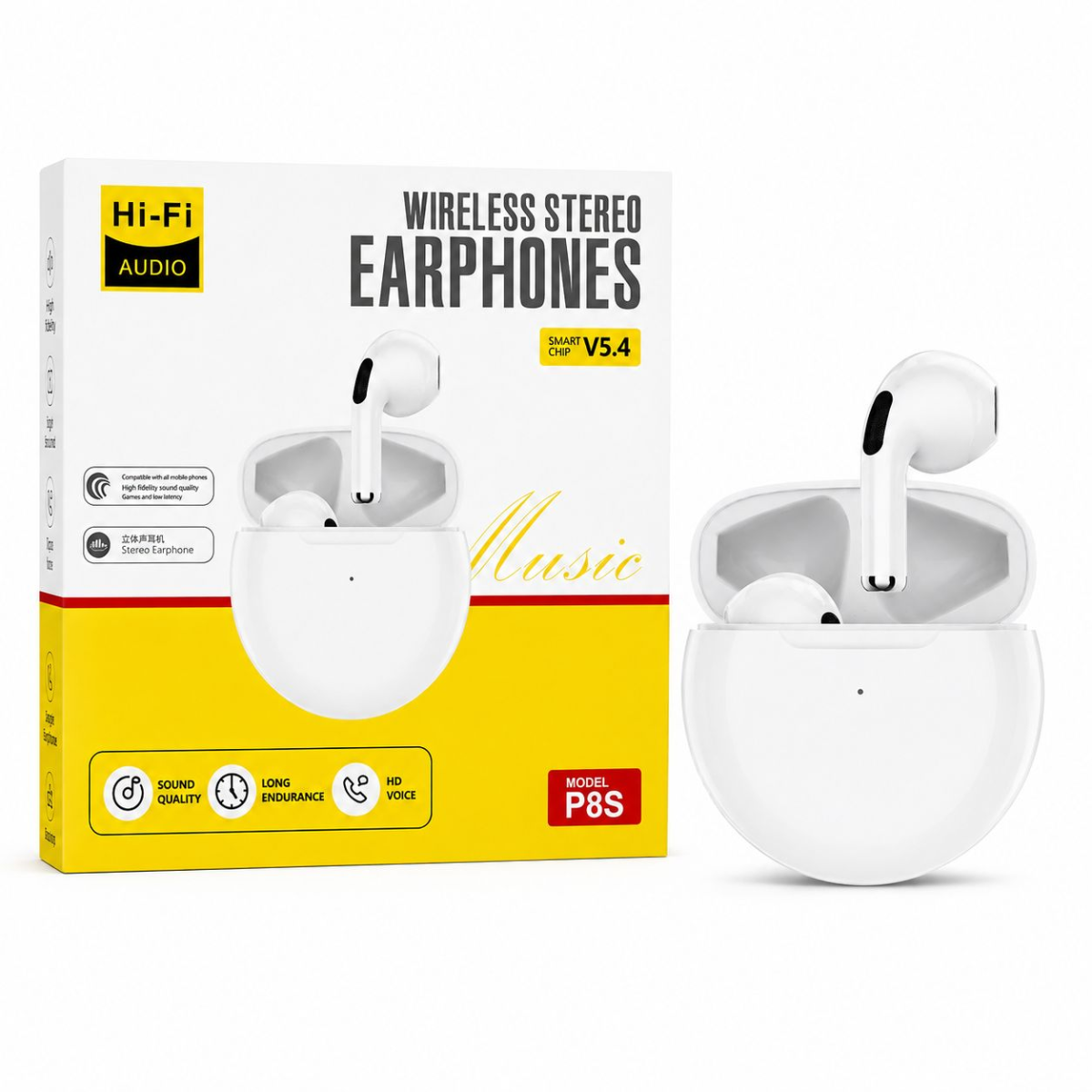 P8S AUDIFONO BLUETOOTH (BLANCO)