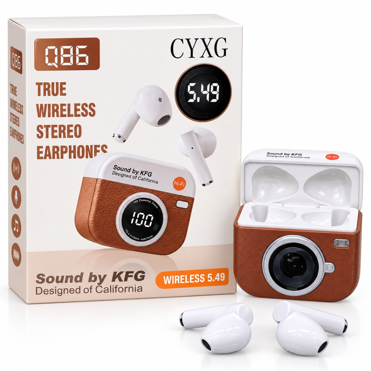 Q86 AUDIFONO BLUETOOTH (MARRON)