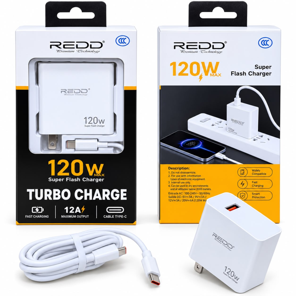 REDD RD-6121 CARGADOR TURBO 120W