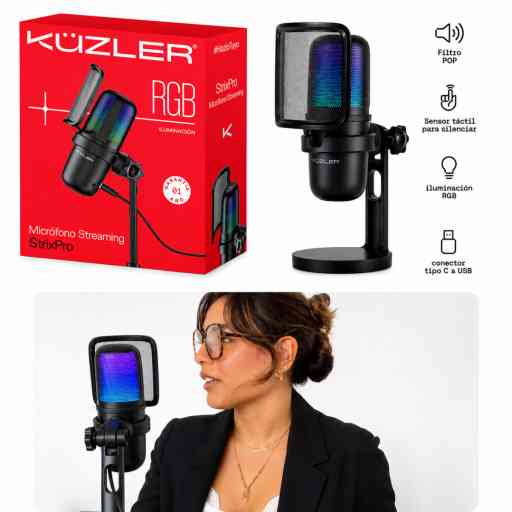KUZLER STRIXPRO MICROFONO STREAMER BLACK