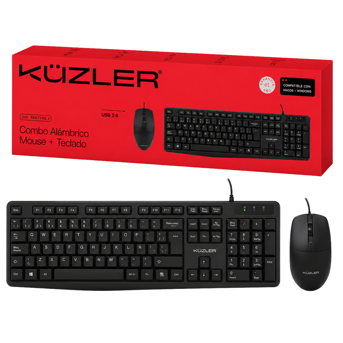 KUZLER TASKTWIN-1 TECLADO + MOUSE CON CABLE