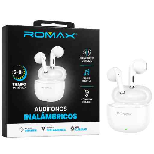 ROMAX TCA0364 AUDIFONO BLUETOOTH (BLANCO)
