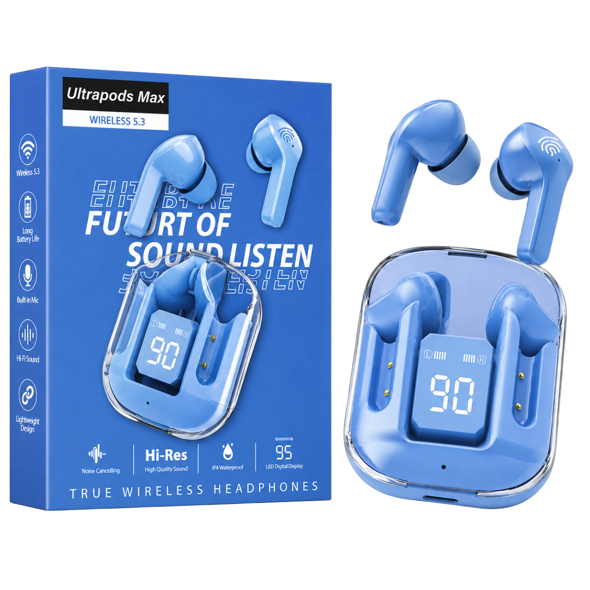 ULTRAPODS MAX AUDIFONO BLUETOOTH (CELESTE)