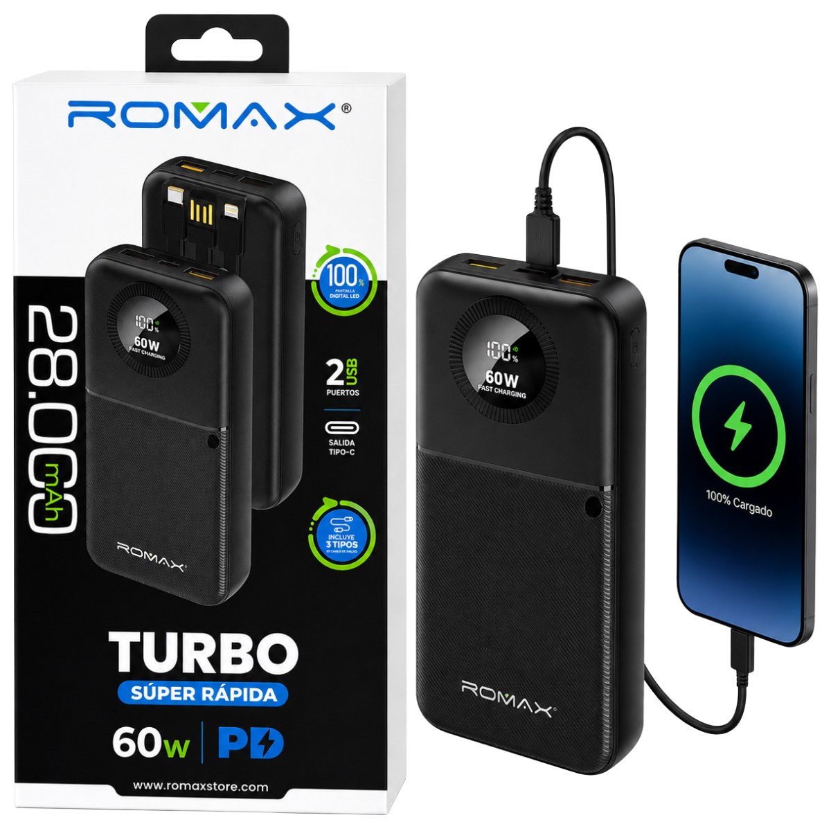 ROMAX TCP0175 28000MAH PORTATIL