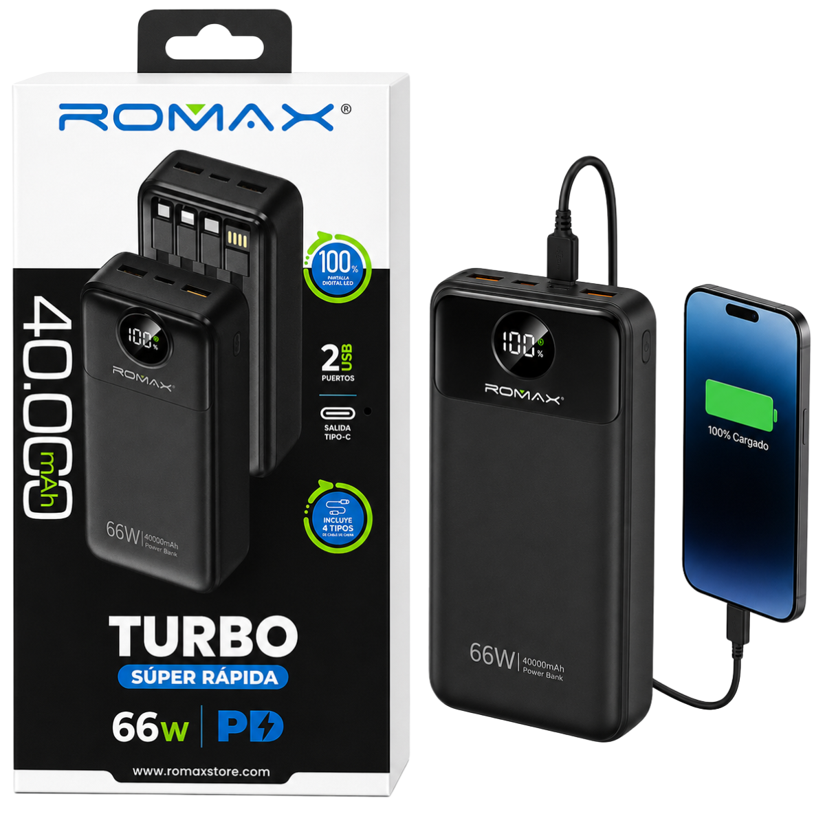 ROMAX TCP0176 40000MAH PORTATIL