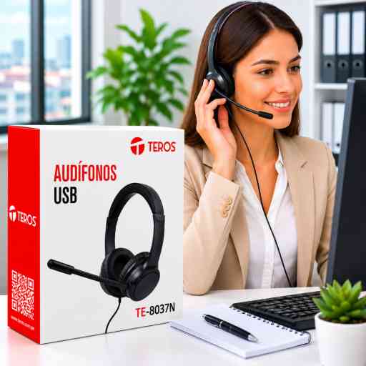 TEROS TE-8037N PC AUDIFONO USB