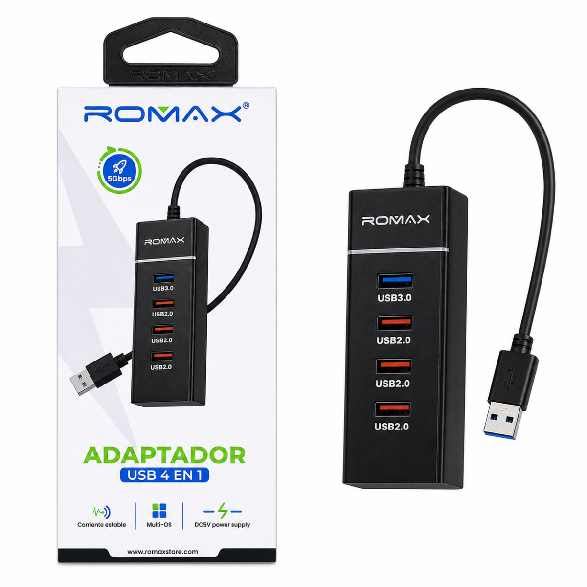 ROMAX TPH0006 HUB 4 PUERTOS USB