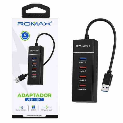 ROMAX TPH0006 HUB 4 PUERTOS USB