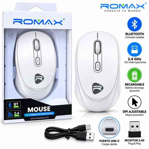ROMAX TPM0057 MOUSE (BLANCO)