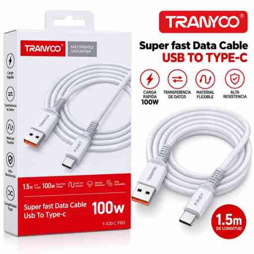 TRANYOO X20-C CABLE TIPO C 100W