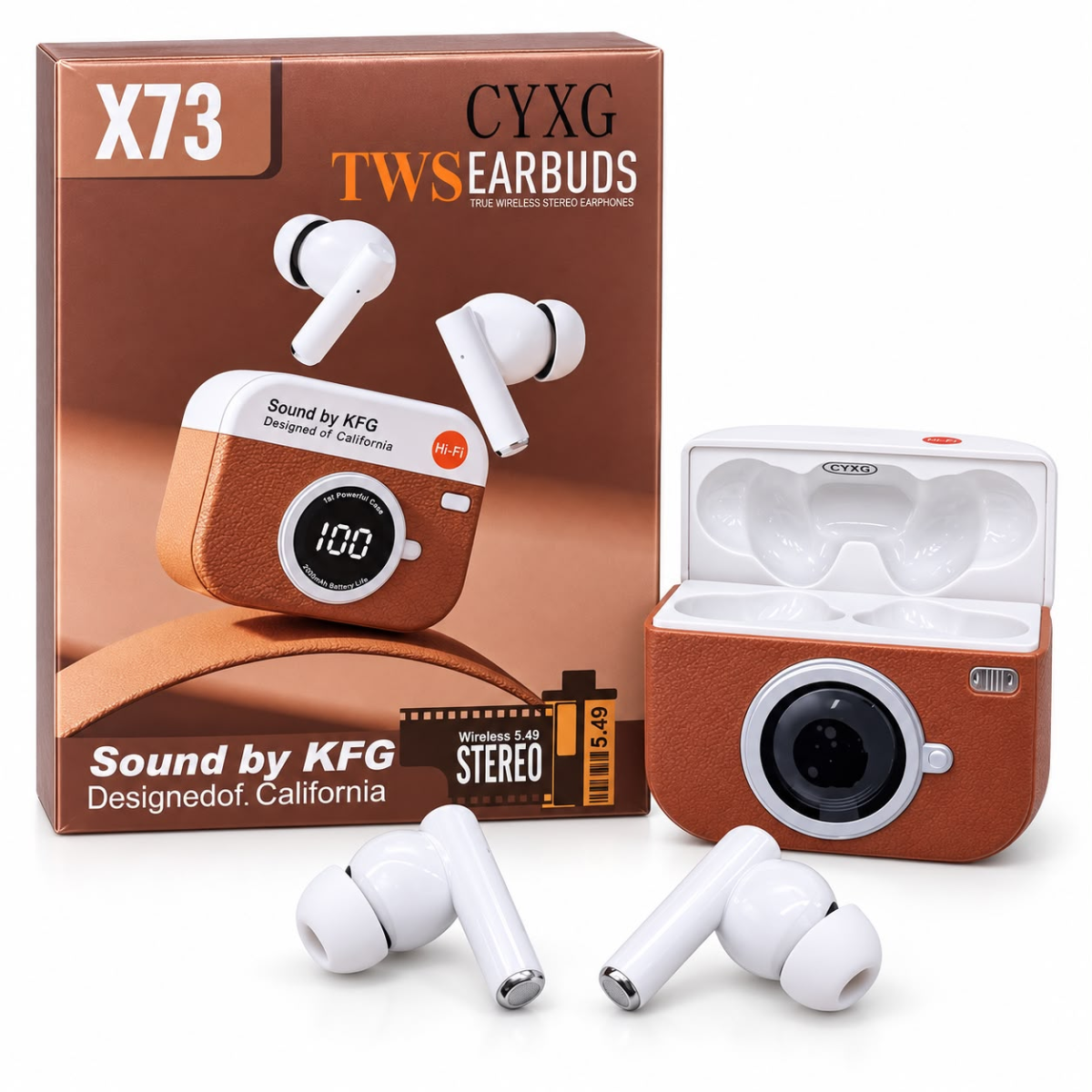 X73 AUDIFONO BLUETOOTH (MARRON)