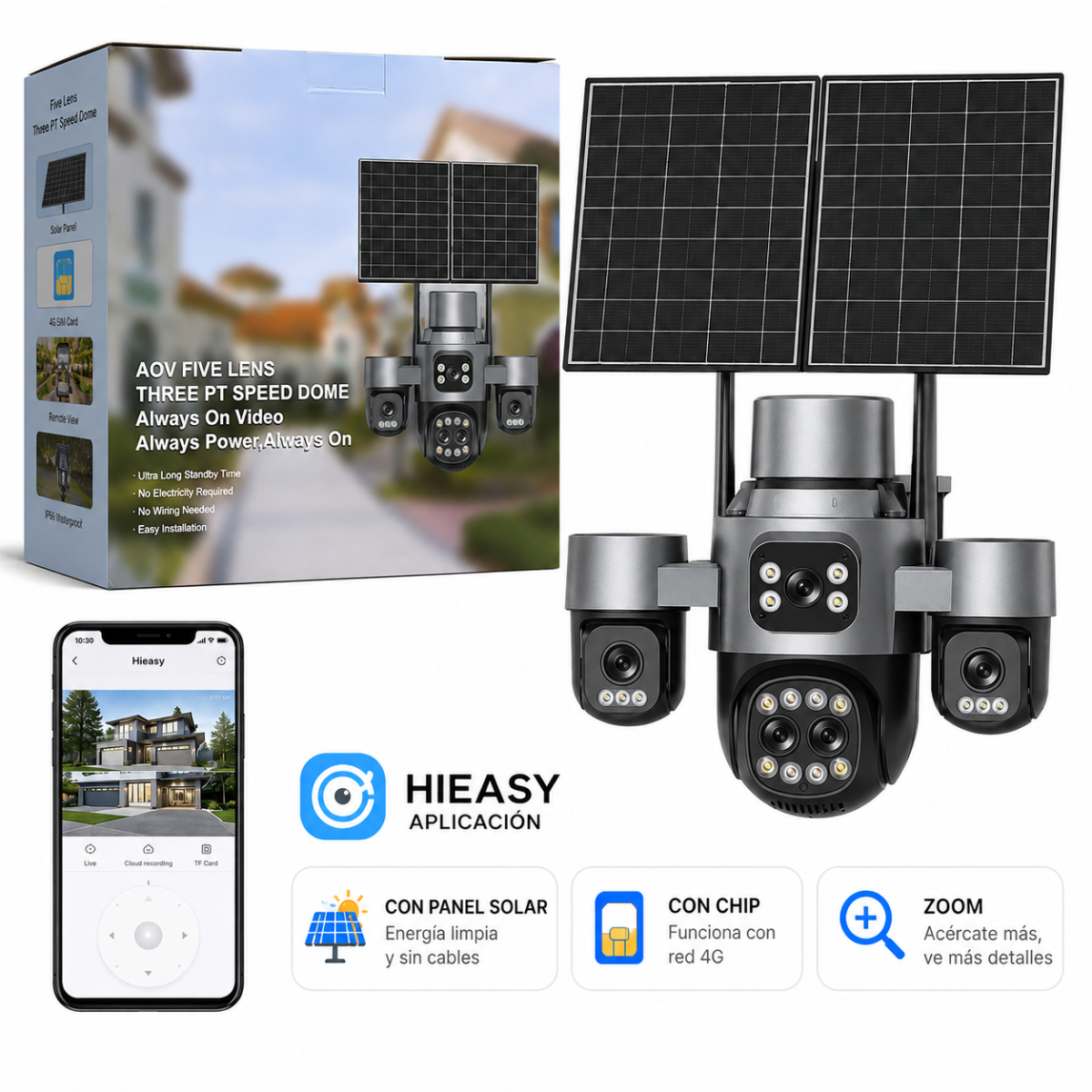 CAMARA ZM-X5Q CON ZOOM PANEL COLAR CHIP 4 LENTES